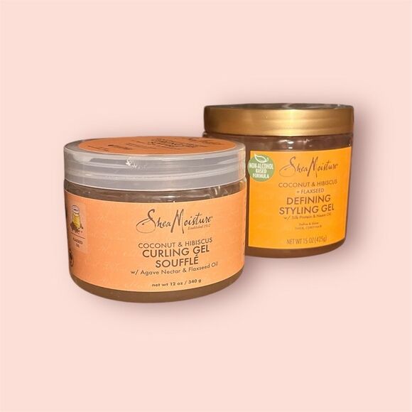 (2) Shea Moisture Coconut Hibicus Hair Styling Curls Defining Gel Duo - Picture 1 of 2